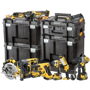 Аккумуляторный набор DEWALT DCK853P4T, 18 В: 8 инструментов, с 4 АКБ 5 Ач и двойным ЗУ, в 4 кейсах TSTAK (DCK853P4T-QW)