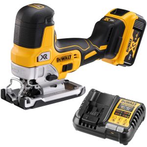 Аккумуляторный лобзик DEWALT DCS335P1, 18 В, 3200 ход/мин, 26 мм, с АКБ 5 Ач и ЗУ (DCS335P1N-XJ)