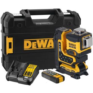 Аккумуляторный лазерный нивелир DEWALT DCLE34035D1, 18 В, зеленый луч, 80 м, с АКБ 2 Ач и ЗУ, в кейсе TSTAK (DCLE34035D1-QW)