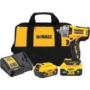 Аккумуляторный гайковерт DEWALT DCF891P2, 18 В, 1084 Нм, 3250 уд/мин, с 2 АКБ 5 Ач и ЗУ, в сумке (DCF891P2-QW)
