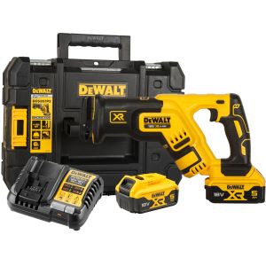 Аккумуляторная сабельная пила DEWALT DCS367P2, 18 В, 2900 ход/мин, 28.6 мм, с 2 АКБ 5 Ач и ЗУ, в кейсе TSTAK (DCS367P2-QW)
