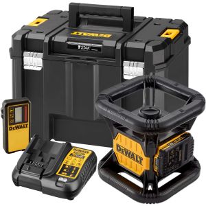 Аккумуляторный лазерный нивелир DEWALT DCE074D1R, 18 В, красный луч, 45 м, с АКБ 2 Ач и ЗУ, в кейсе TSTAK (DCE074D1R-QW)