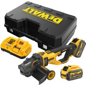 Аккумуляторная угловая шлифмашина DEWALT DCG460X2, 54 В, 230 мм, 6000 об/мин, с 2 АКБ 3 Ач и ЗУ, в кейсе (DCG460X2-QW)