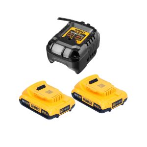 Набор DEWALT DCB1102D2: 2 АКБ DCB183, Li-Ion, 18 В, 2 Ач и зарядное устройство DCB1102, 12/18 В, 2 A (DCB1102D2-QW)