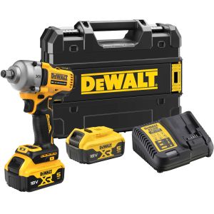 Аккумуляторный гайковерт DEWALT DCF891P2T, 18 В, 1084 Нм, 3250 уд/мин, с 2 АКБ 5 Ач и ЗУ, в кейсе TSTAK (DCF891P2T-QW)