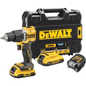 Ударная дрель-шуруповерт DEWALT DCD100YD2T, 18 В, 1650 об/мин, 28050 уд/мин, с 2 АКБ 2 Ач и ЗУ, в кейсе TSTAK (DCD100YD2T-QW)