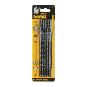 Пилка для лобзика DEWALT DT2167, по дереву из высокоуглеродистой стали, HCS, 180 x 155 x 4.0 x 120 мм, T744D, 5 шт.