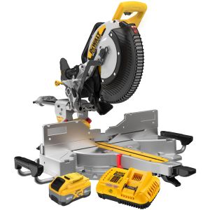 Аккумуляторная торцовочная пила DEWALT DCS782XW2, 18 В, 305 мм, 3800 об/мин, с 2 АКБ 8 Ач и ЗУ (DCS782XW2-QW)