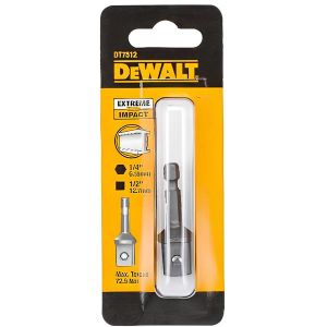 Адаптер для ударного гайковерта внутренний шестигранник DEWALT DT7512, 1/4 дюйма, – внешний квадрат 1/2 дюйма