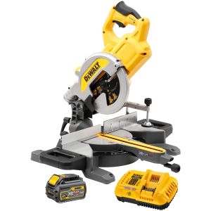Аккумуляторная торцовочная пила DEWALT DCS777T2, 54 В, 216 мм, 6300 об/мин, с 2 АКБ 2 Ач и ЗУ (DCS777T2-QW)