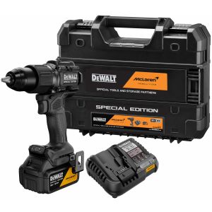 Ударная дрель-шуруповерт DEWALT McLaren Limited Edition DCD86MP1T, 18 В, 2000 об/мин, с АКБ 5 Ач и ЗУ, в кейсе TSTAK
