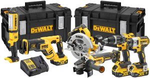 Аккумуляторный набор DEWALT DCK623P3, 18 В: 6 инструментов, с 3 АКБ 5 Ач и ЗУ, в 2 кейсах TOUGHSYSTEM (DCK623P3-QW)