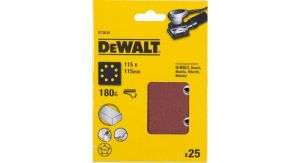 Шлифлисты перфорированные DEWALT DT3034, 115 x 115 мм, 180G, 25 шт.