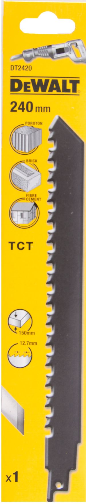 Полотно DEWALT DT2420, с карбид-вольфрамовыми зубьями для сабельной пилы S1543HM 240 мм