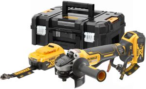 Аккумуляторная угловая шлифмашина DEWALT DCG406P2LRT, 18 В, 125 мм, 9000 об/мин, с 2 АКБ 5 Ач без ЗУ, в кейсе TSTAK (DCG406P2LRT-XJ)