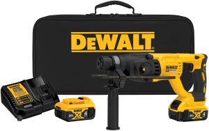 Аккумуляторный перфоратор DEWALT DCH133M2, 20 В, 2.6 Дж, 5500 уд/мин, с 2 АКБ 4 Ач и ЗУ, в сумке (DCH133M2-A9)