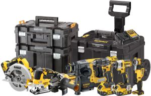 Аккумуляторный набор DEWALT DCK755P3T, 18 В: 7 инструментов, с 3 АКБ 5 Ач и ЗУ, в 3 кейсах TSTAK (DCK755P3T-QW)
