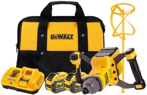 Аккумуляторная дрель-миксер DEWALT DCD240X2, 54 В, 725 об/мин, с 2 АКБ 3 Ач и ЗУ, в сумке (DCD240X2-QW)