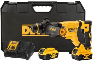 Аккумуляторный перфоратор DEWALT DCH263P2, 18 В, 3 Дж, 4300 уд/мин, с 2 АКБ 5 Ач и ЗУ, в кейсе (DCH263P2-QW)