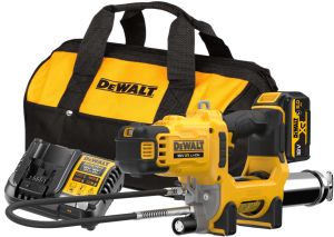 Аккумуляторный смазочный пистолет DEWALT DCGG581P1G, 18 В, 690 бар, с АКБ 5 Ач и ЗУ, в сумке
