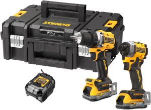 Аккумуляторный набор DEWALT DCK2051E2T, 18 В: дрель-шуруповерт DCD800 + шуруповерт DCF850, с 2 АКБ 1.7 Ач и ЗУ, в кейсе TSTAK