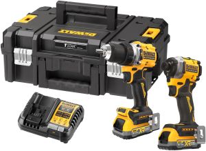 Аккумуляторный набор DEWALT DCK2050S2T, 18 В: дрель-шуруповерт DCD805 + шуруповерт DCF850, с 2 АКБ 3.5 Ач и ЗУ, в кейсе TSTAK