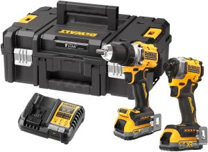 Аккумуляторный набор DEWALT DCK2050EST: дрель-шуруповерт DCD805 + шуруповерт DCF850, с 2 АКБ 1.7 и 3.5 Ач и ЗУ, в кейсе TSTAK