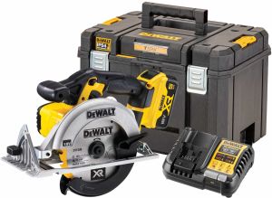 Аккумуляторная дисковая пила DEWALT DCS391P1T, 18 В, 165 мм, 5150 об/мин, с АКБ 5 Ач и ЗУ, в кейсе TSTAK (DCS391P1NT-XJ)