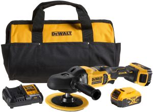 Аккумуляторная полировальная машина DEWALT DCM849P2, 18 В, 2200 об/мин, с 2 АКБ 5 Ач и ЗУ, в сумке (DCM849P2-QW)