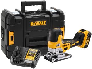 Аккумуляторный лобзик DEWALT DCS335P1T, 18 В, 3200 ход/мин, 26 мм, с АКБ 5 Ач и ЗУ, в кейсе TSTAK (DCS335P1NT-XJ)