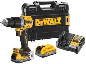 Ударная дрель-шуруповерт DEWALT DCD805S2T, 18 В, 2000 об/мин, 34000 уд/мин, с 2 АКБ 3.5 Ач и ЗУ, в кейсе TSTAK (DCD805S2T-QW)