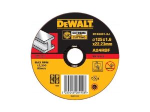 Круг отрезной DEWALT EXTREME DT43301, по металлу, 125 x 22.2 x 1.6 мм, тип 1