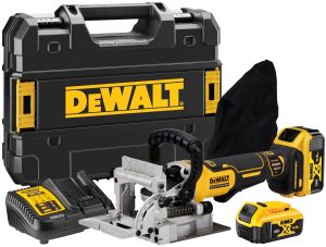 Аккумуляторный ламельный фрезер DEWALT DCW682P2, 18 В, 8000 об/мин, с 2 АКБ 5 Ач и ЗУ, в кейсе TSTAK (DCW682P2-QW)
