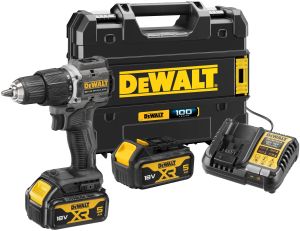 Ударная дрель-шуруповерт DEWALT DCD100P2T, 18 В, 1650 об/мин, 28050 уд/мин, с 2 АКБ 5 Ач и ЗУ, в кейсе TSTAK (DCD100P2T-QW)
