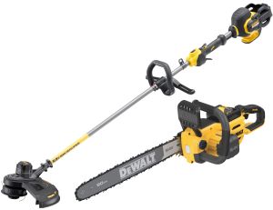 Аккумуляторный набор садовой техники DEWALT, 54 В: цепная пила DCMCS575 + триммер DCM571, с АКБ 3 Ач и ЗУ