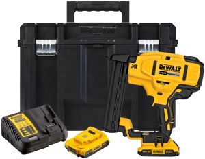 Аккумуляторный скобозабивной пистолет DEWALT DCN681D2, 18 В, c 2 АКБ 2 Ач и ЗУ, в кейсе TSTAK (DCN681D2-QW)