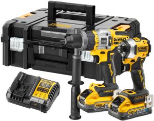 Аккумуляторный набор DEWALT DCK2052H2T, 18 В: дрель-шуруповерт DCD999 + шуруповерт DCF850, с 2 АКБ 5 Ач и ЗУ, в кейсе TSTAK