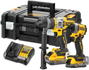Аккумуляторный набор DEWALT DCK2052H1E1T: дрель-шуруповерт DCD999 + шуруповерт DCF850, с 2 АКБ 1.7 и 5 Ач и ЗУ, в кейсе TSTAK