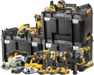 Аккумуляторный набор DEWALT DCK1012P4T, 18 В: 10 инструментов, с 4 АКБ 5 Ач и двойным ЗУ, в 3 кейсах TSTAK (DCK1012P4T-QW)