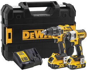 Аккумуляторный набор DEWALT DCK268P2T, 18 В: дрель-шуруповерт DCD791 + шуруповерт DCF887, с 2 АКБ 5 Ач и ЗУ, в кейсе TSTAK