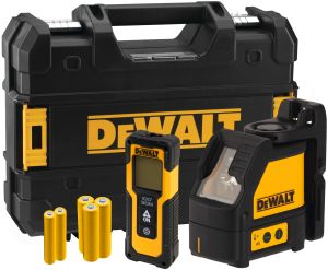 Аккумуляторный набор лазерного инструмента DEWALT DW0887100-1: нивелир DW088CG + дальномер DWHT77100, на батарейках, в кейсе TSTAK
