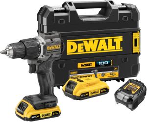Ударная дрель-шуруповерт DEWALT DCD100D2T, 18 В, 1650 об/мин, 28050 уд/мин, с 2 АКБ 2 Ач и ЗУ, в кейсе TSTAK (DCD100D2T-QW)