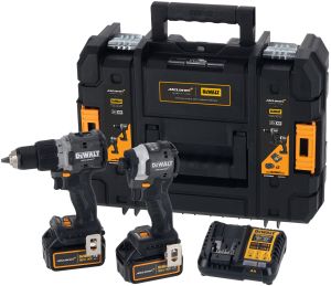 Аккумуляторный набор DEWALT McLaren Limited Edition DCK200MM2T: дрель-шуруповерт + шуруповерт, с 2 АКБ 4 Ач и ЗУ, в кейсе TSTAK