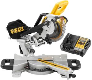 Аккумуляторная торцовочная пила DEWALT DCS365P1, 18 В, 184 мм, 3750 об/мин, с АКБ 5 Ач и ЗУ (DCS365P1N-XJ)