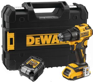 Аккумуляторная дрель-шуруповерт DEWALT DCD708D1T, 18 В, 1650 об/мин, с АКБ 2 Ач и ЗУ, в кейсе TSTAK (DCD708D1T-QW)
