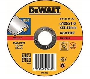 Круг отрезной по нержавеющей стали INOX 125x22.2x1мм тип 1 DEWALT DT42340