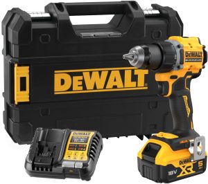 Аккумуляторная дрель-шуруповерт DEWALT DCD794P1T, 18 В, 1650 об/мин, с АКБ 5 Ач и ЗУ, в кейсе TSTAK (DCD794P1NT-XJ)