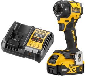 Аккумуляторный масляный шуруповерт DEWALT DCF870P1, 18 В, 56 Нм, 4200 уд/мин, с АКБ 5 Ач и ЗУ (DCF870P1N-XJ)