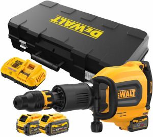 Аккумуляторный отбойный молоток DEWALT DCH911X3, 54 В, 27 Дж, 1620 уд/мин, с 3 АКБ 3 Ач и ЗУ, в кейсе (DCH911X3-QW)