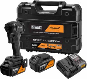 Аккумуляторный шуруповерт DEWALT McLaren Limited Edition DCF86MP2T, 18 В, 205 Нм, 3800 уд/мин, с 2 АКБ 5 Ач и ЗУ, в кейсе TSTAK